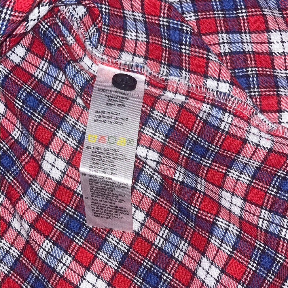 🌷 Hedge Red and Blue Flannel Shirt with Charcoal Hood - Picture 7 of 9